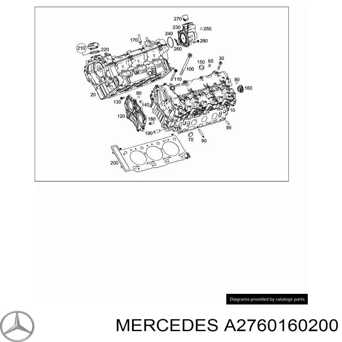A2760160200 Mercedes прокладка головки блока циліндрів (гбц, права)