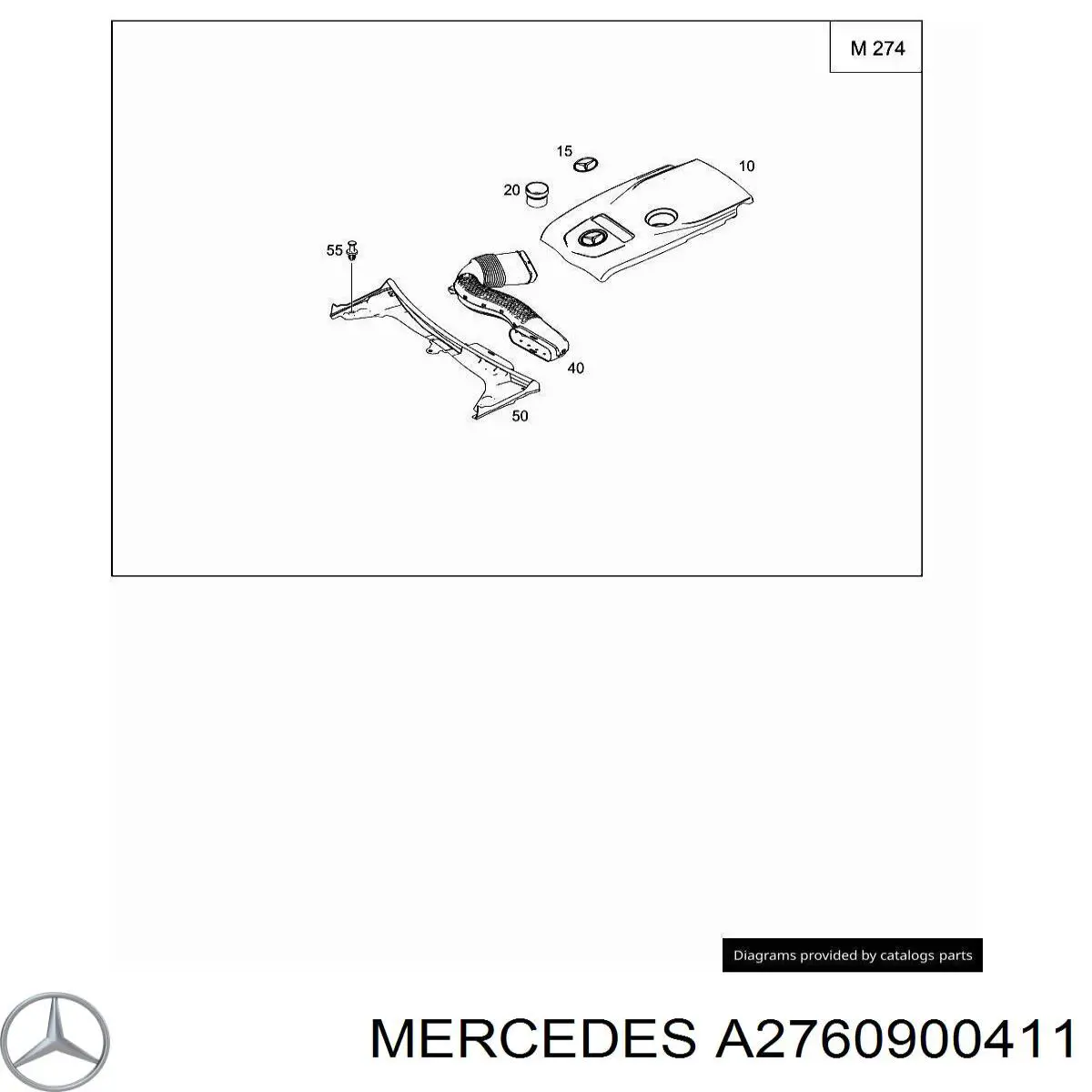 Повітрозабірник повітряного фільтра Mercedes A2760900411 ціна, від 83.03 USD