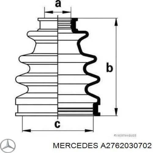 A2762030702 Mercedes Шланг (патрубок) охолодження масляного теплообмінника, подача