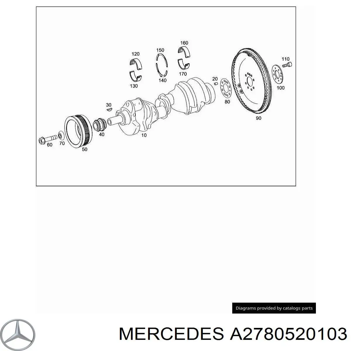 A2780520103 Mercedes Зірка-шестерня приводу коленвалу двигуна