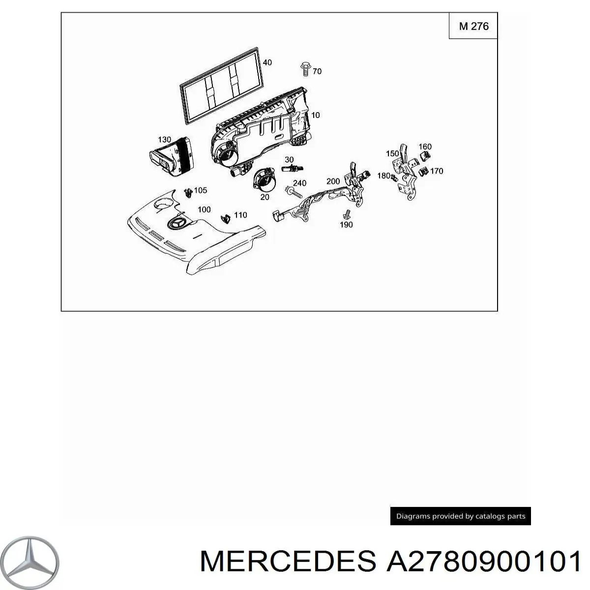 Купити A2780900101 Mercedes Корпус повітряного фільтра, лівий