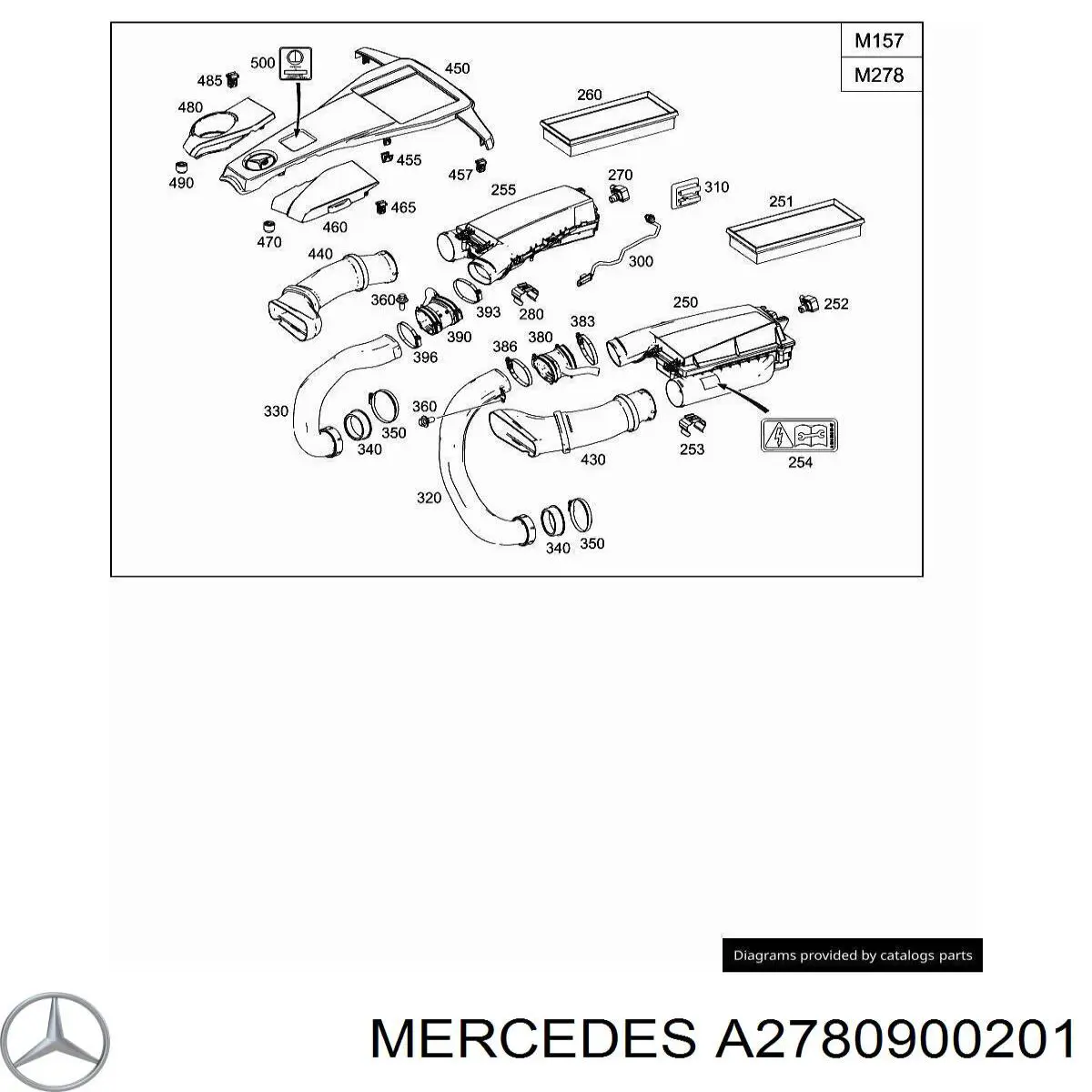 Корпус повітряного фільтра Mercedes A2780900201