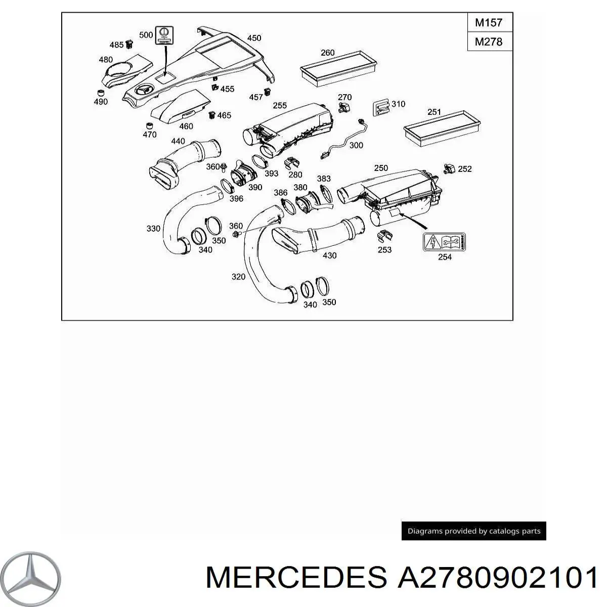 A2780900301 Mercedes Корпус повітряного фільтра, лівий