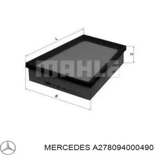 Елемент повітряного фільтра Mercedes A278094000490 ціна, від 51.03 USD