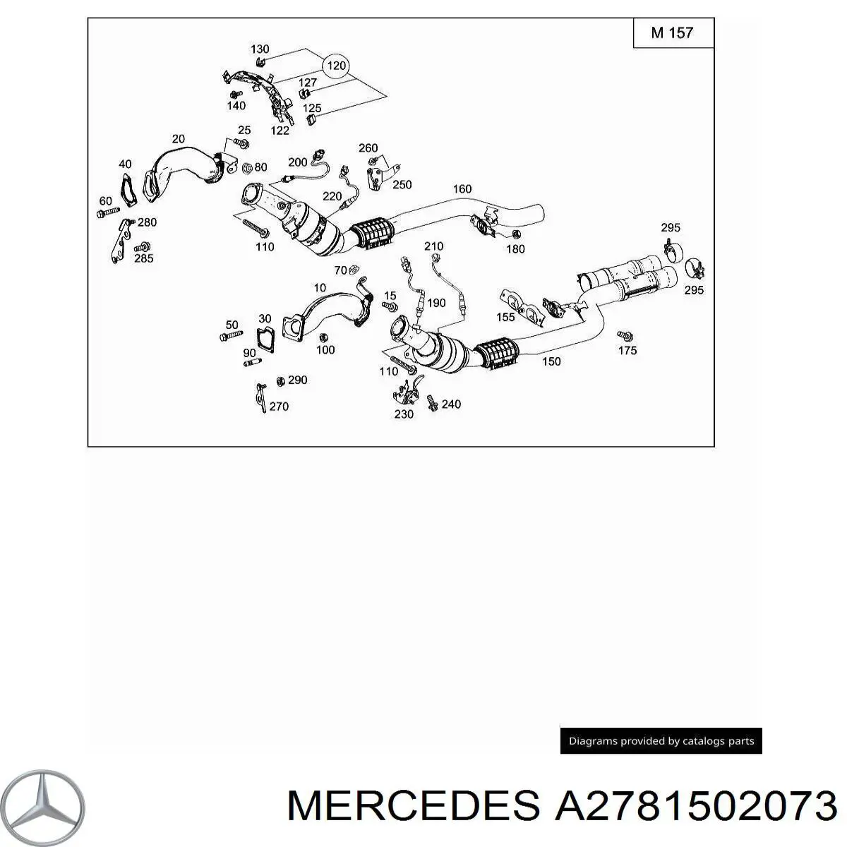  Mercedes A2781502073 ціна, від 25.33 USD