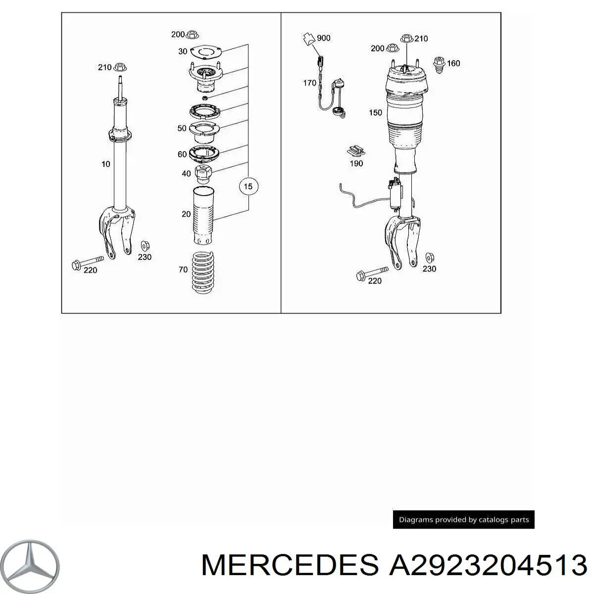 A2923204513 Mercedes Ліва передня стійка