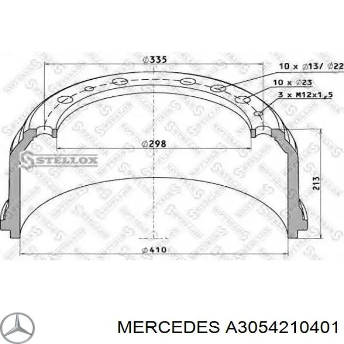 A3054210401 Mercedes барабан гальмівний задній