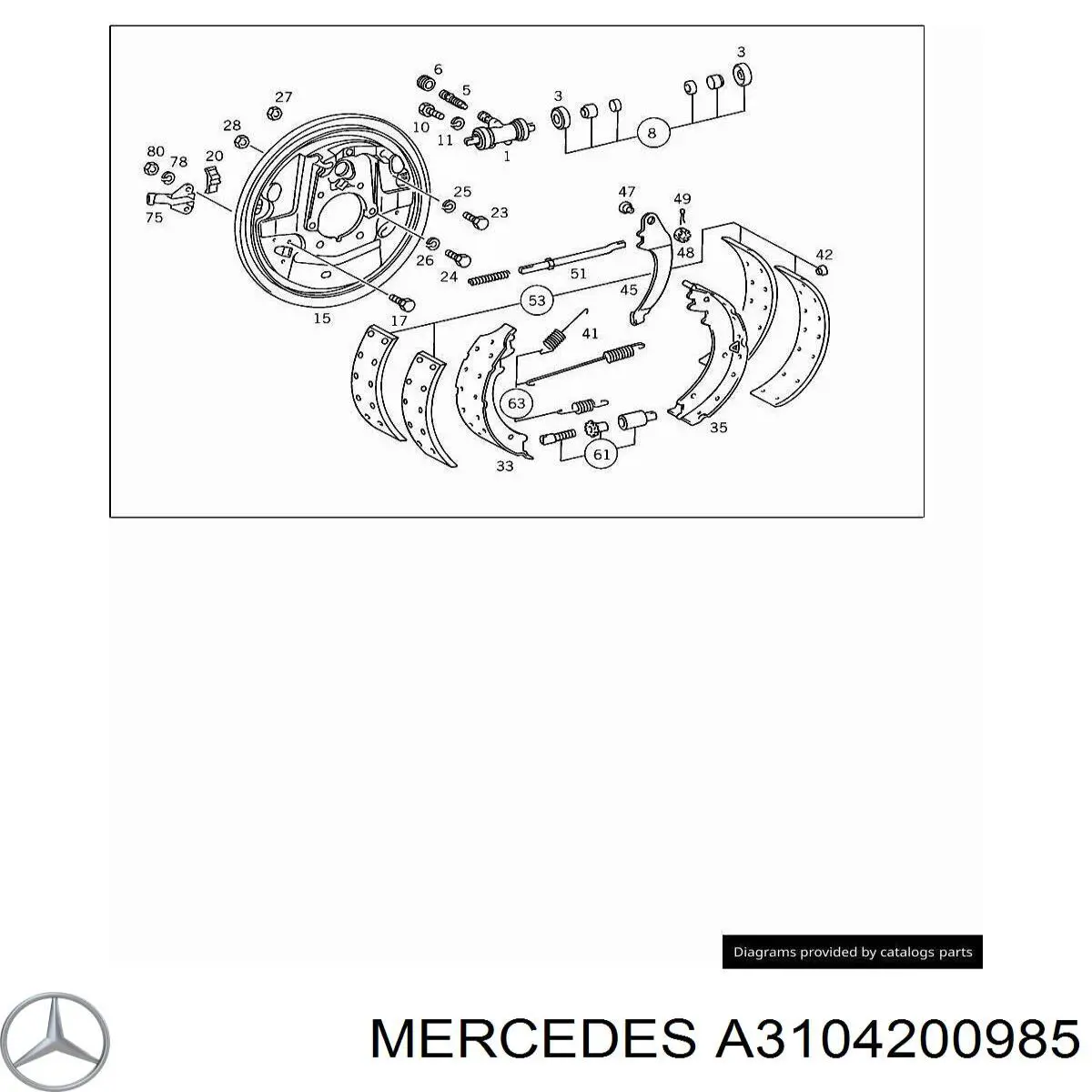 A3104200985 Mercedes Трос ручного гальма передній