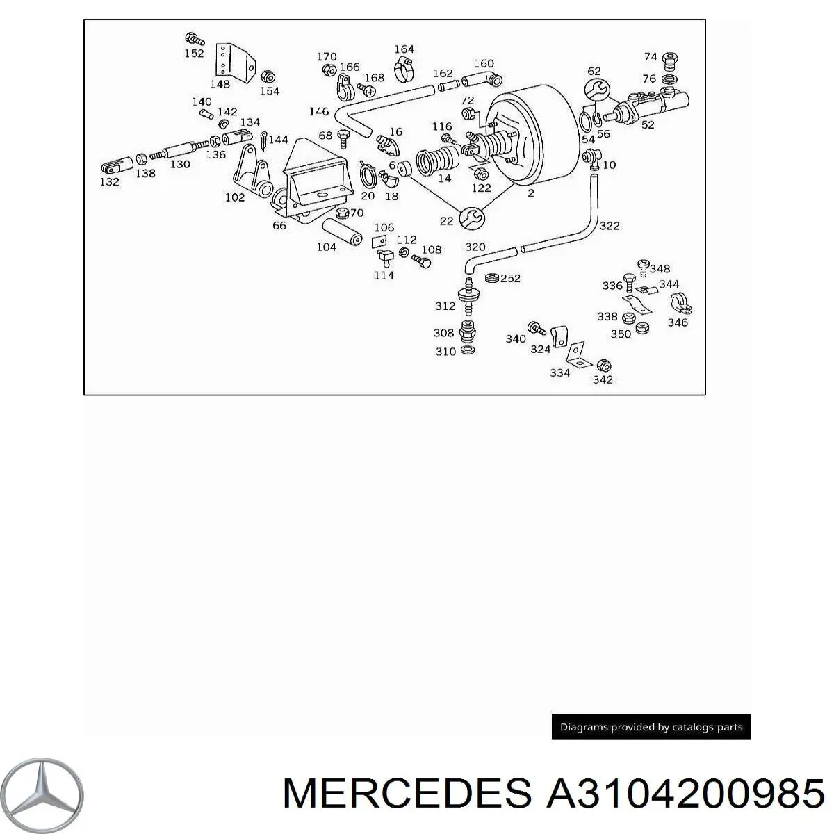 Купити A3104200985 Mercedes Трос ручного гальма передній
