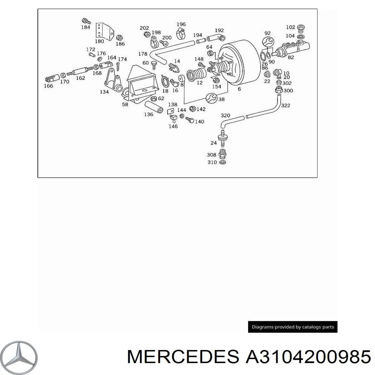 Трос стоянкового гальма передній Mercedes A3104200985 ціна, від 86.15 USD