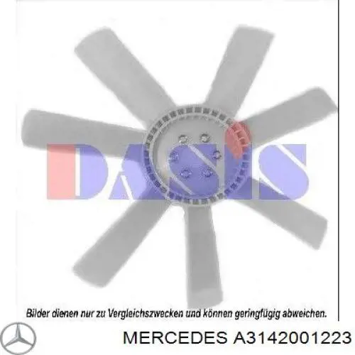 A3142001223 Mercedes Вентилятор / крильчатка радіатора охолодження