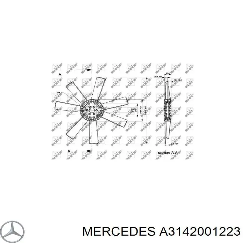 Вентилятор/крильчатка радіатора охолодження Mercedes A3142001223 ціна, від 18.43 USD