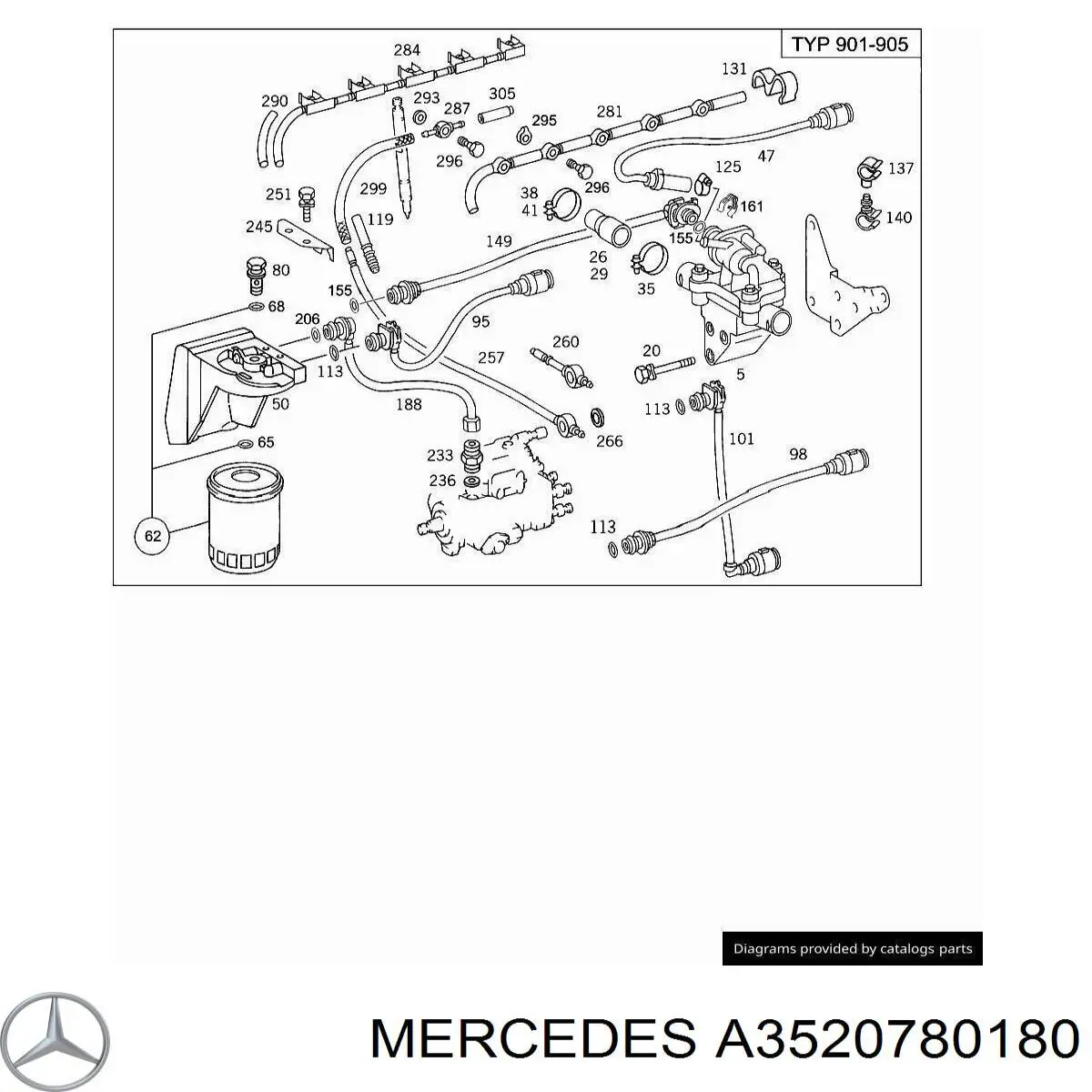  Mercedes A3520780180 ціна, від 6.50 USD
