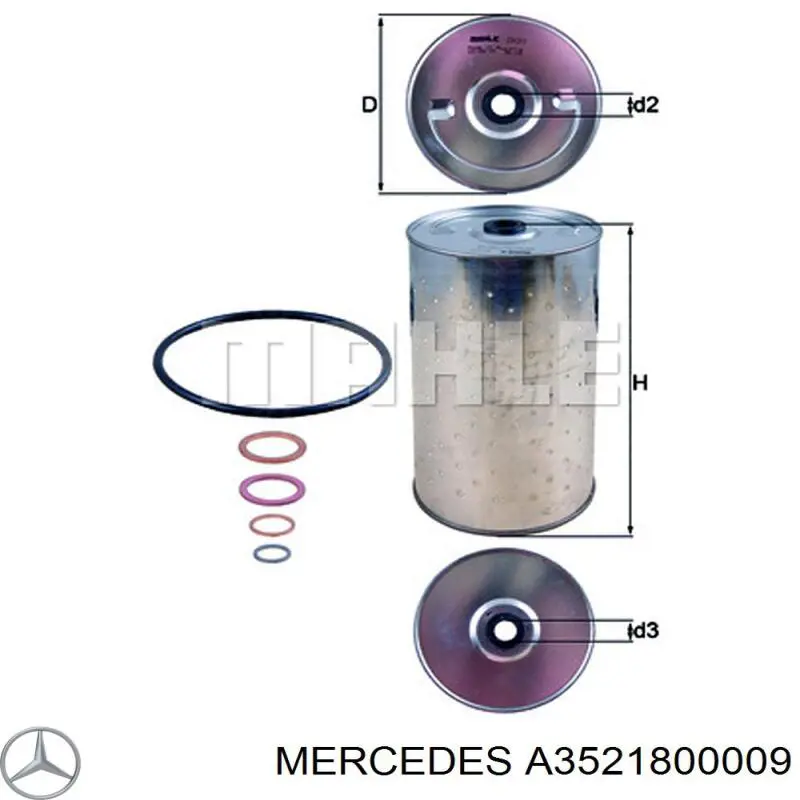 A3521800009 Mercedes Фільтр масла