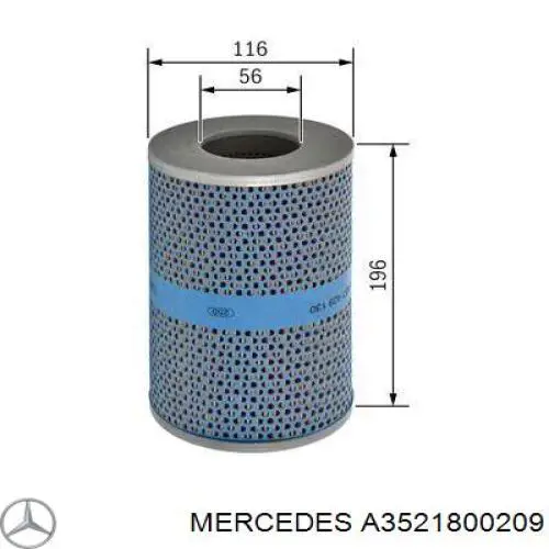 Фільтр масляний A3521800209 Mercedes