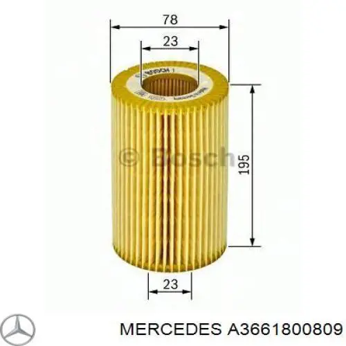 A3661800809 Mercedes Фільтр масла