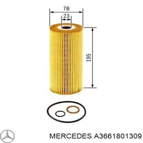 A3661801309 Mercedes фільтр масляний