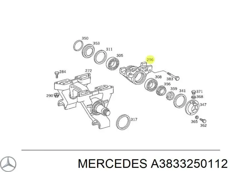 A3833250112 Mercedes Кронштейн ресори заднього моста