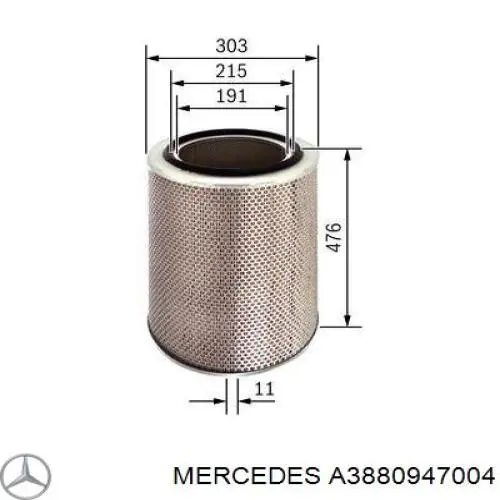 Елемент повітряного фільтра Mercedes A3880947004 ціна, від 50.73 USD