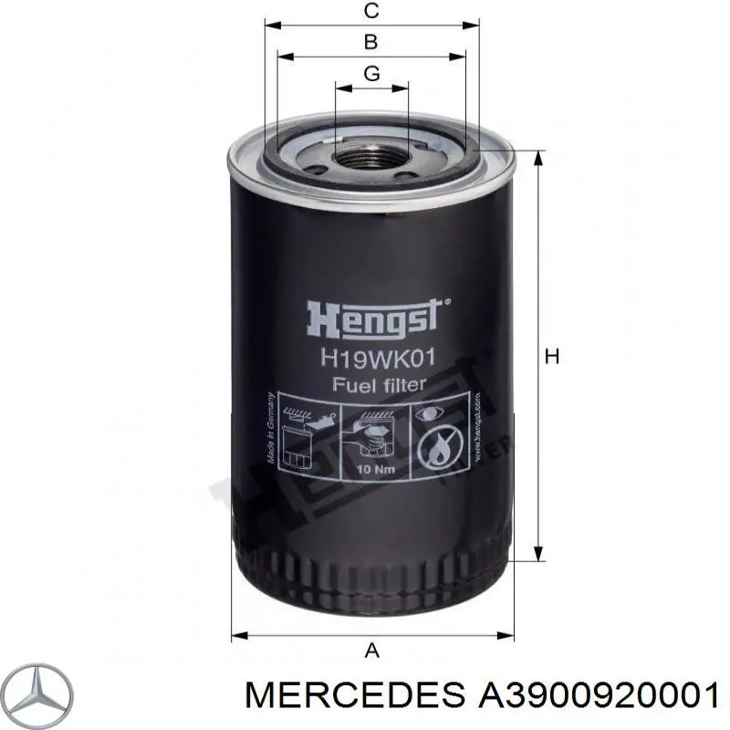 Паливний фільтр A3900920001 Mercedes