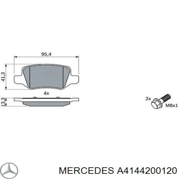 Купити A4144200120 Mercedes Задні колодки