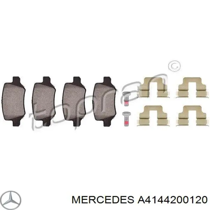 Задні гальмівні колодки Mercedes A4144200120 ціна, від 23.31 USD