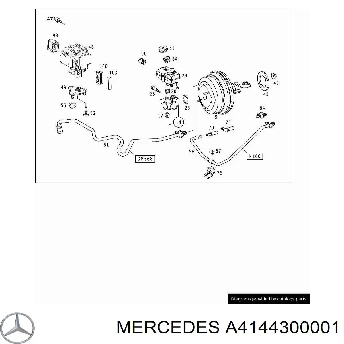 Купити A4144300001 Mercedes Головний гальмівний циліндр