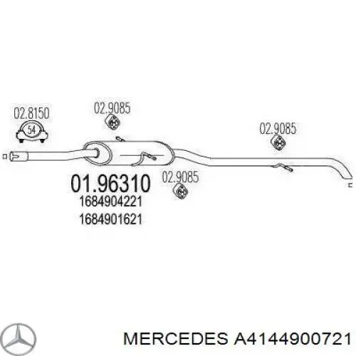 Вихлопна труба Mercedes A4144900721 ціна, від 84.20 USD