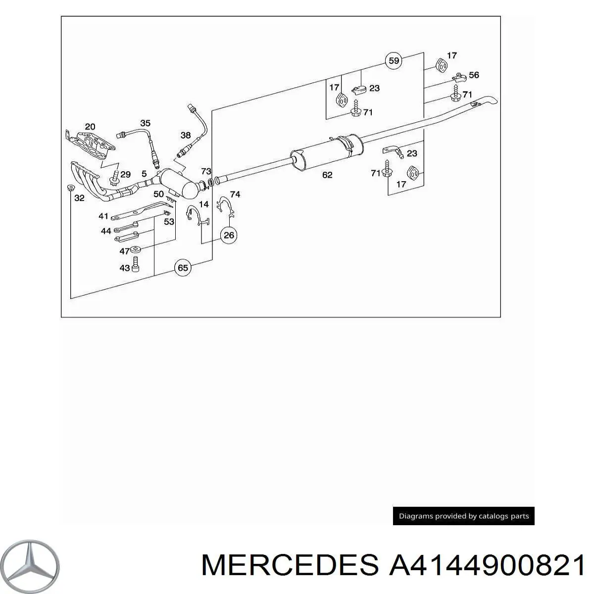 Вихлопна труба Mercedes A4144900821 ціна, від 16.08 USD