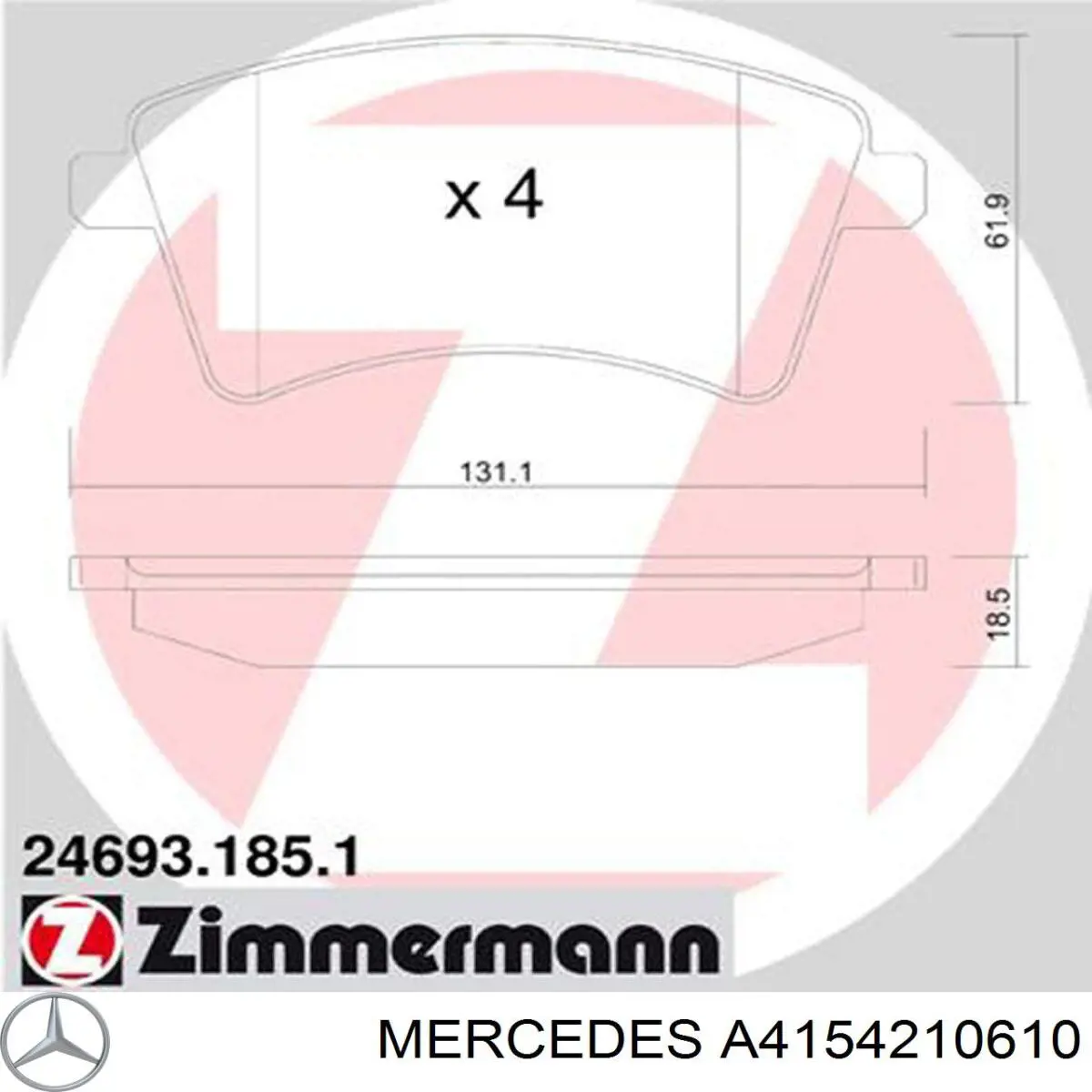 A4154210610 Mercedes Передні гальмівні колодки
