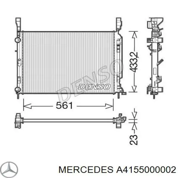 Купити A4155000002 Mercedes Радіатор двигуна