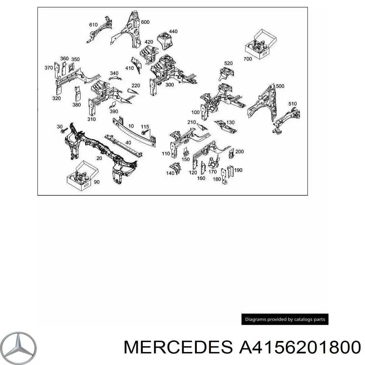 Балка радіатора нижня Mercedes A4156201800 ціна, від 48.03 USD