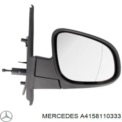 Купити A4158110333 Mercedes Скло дзеркала заднього виду, правого