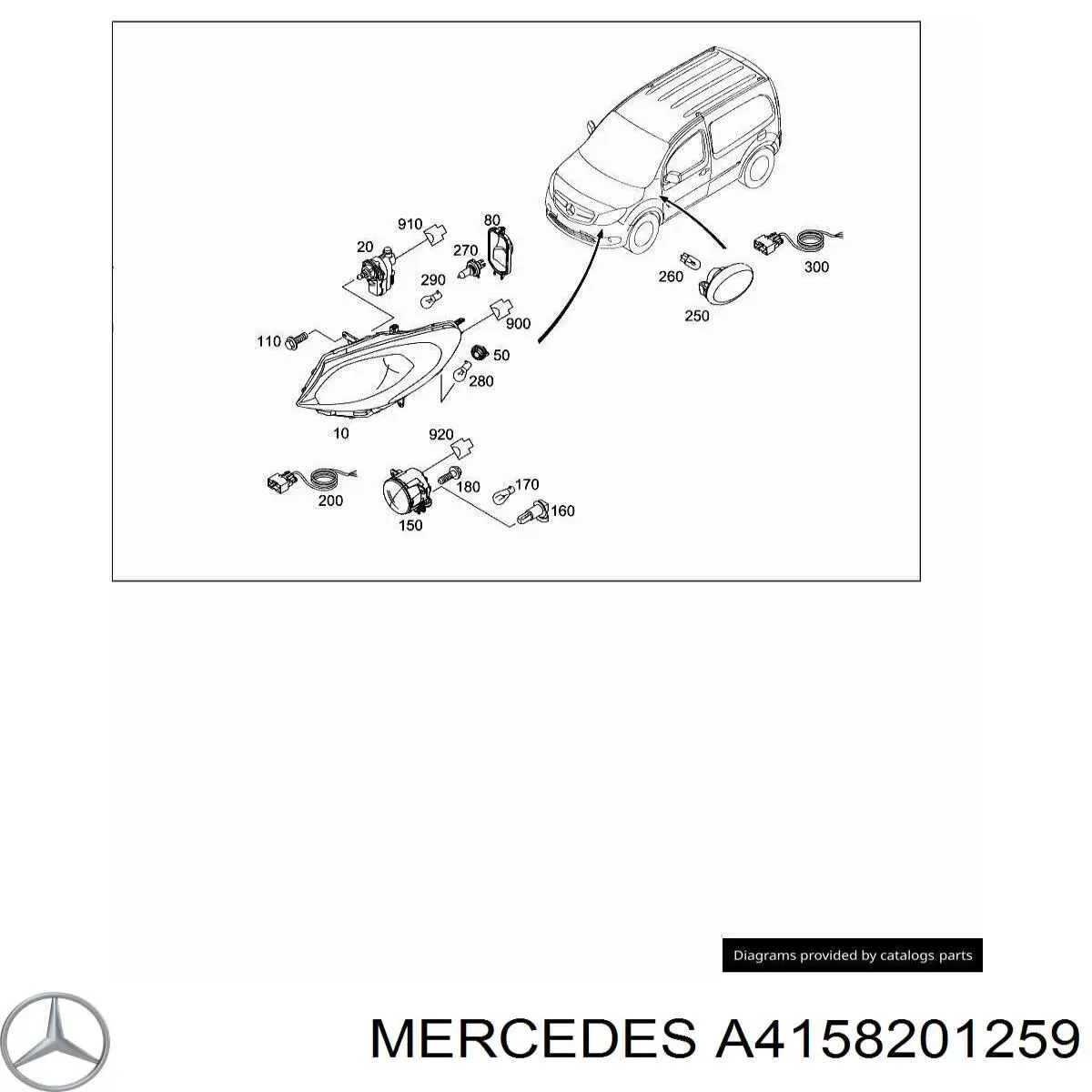 A4158201259 Mercedes Фара денного світла