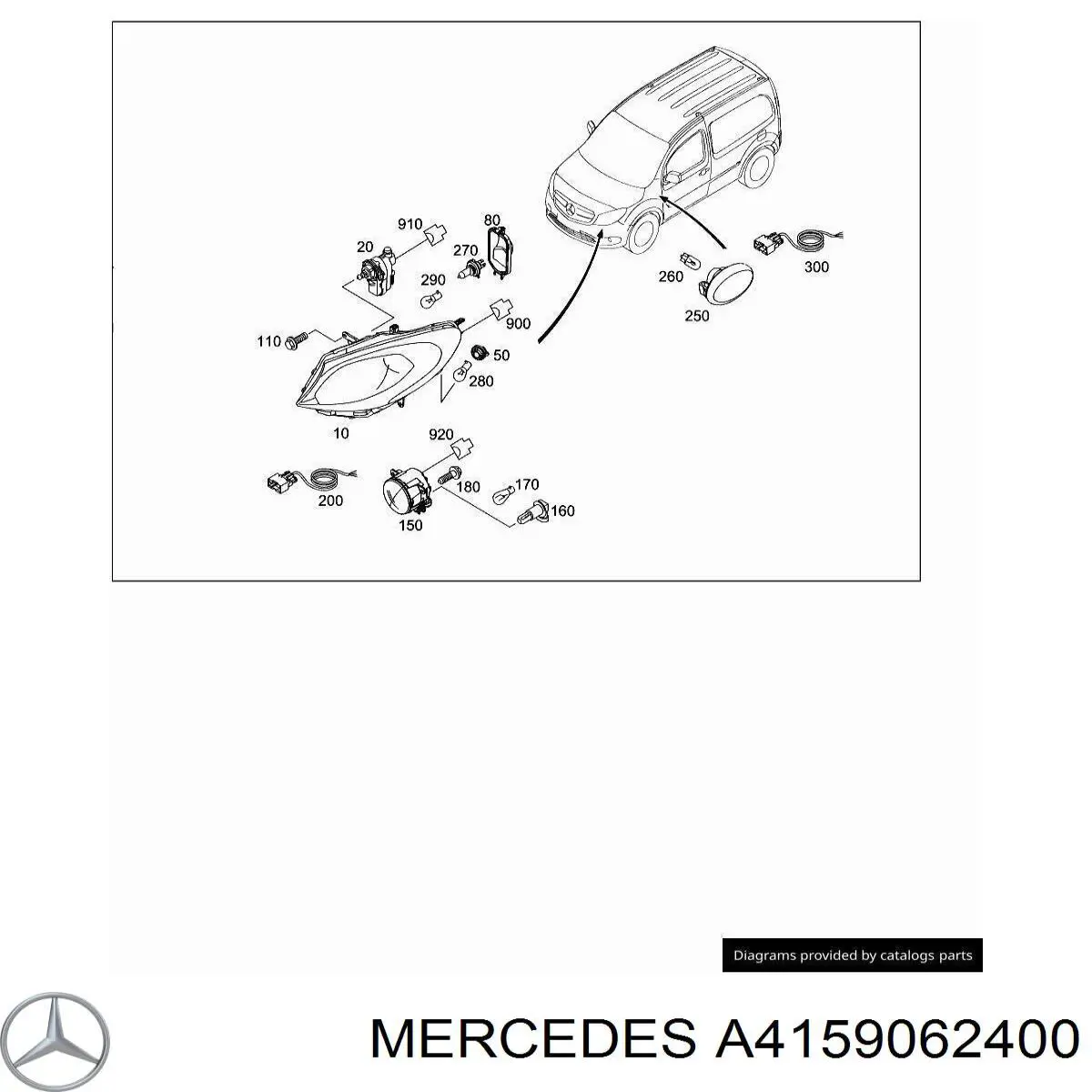 Купити A4159062400 Mercedes Регулятор висоти фари