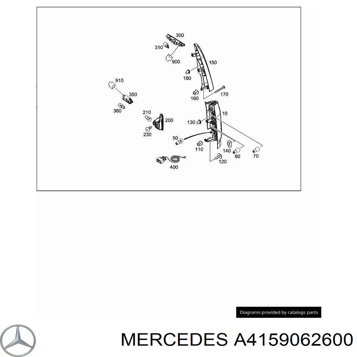 Задня права фара A4159062600 Mercedes