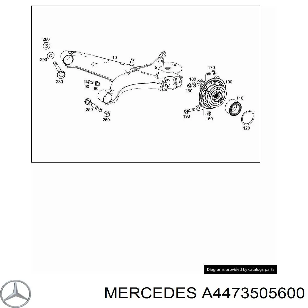 A4473505600 Mercedes Цапфа поворотна права