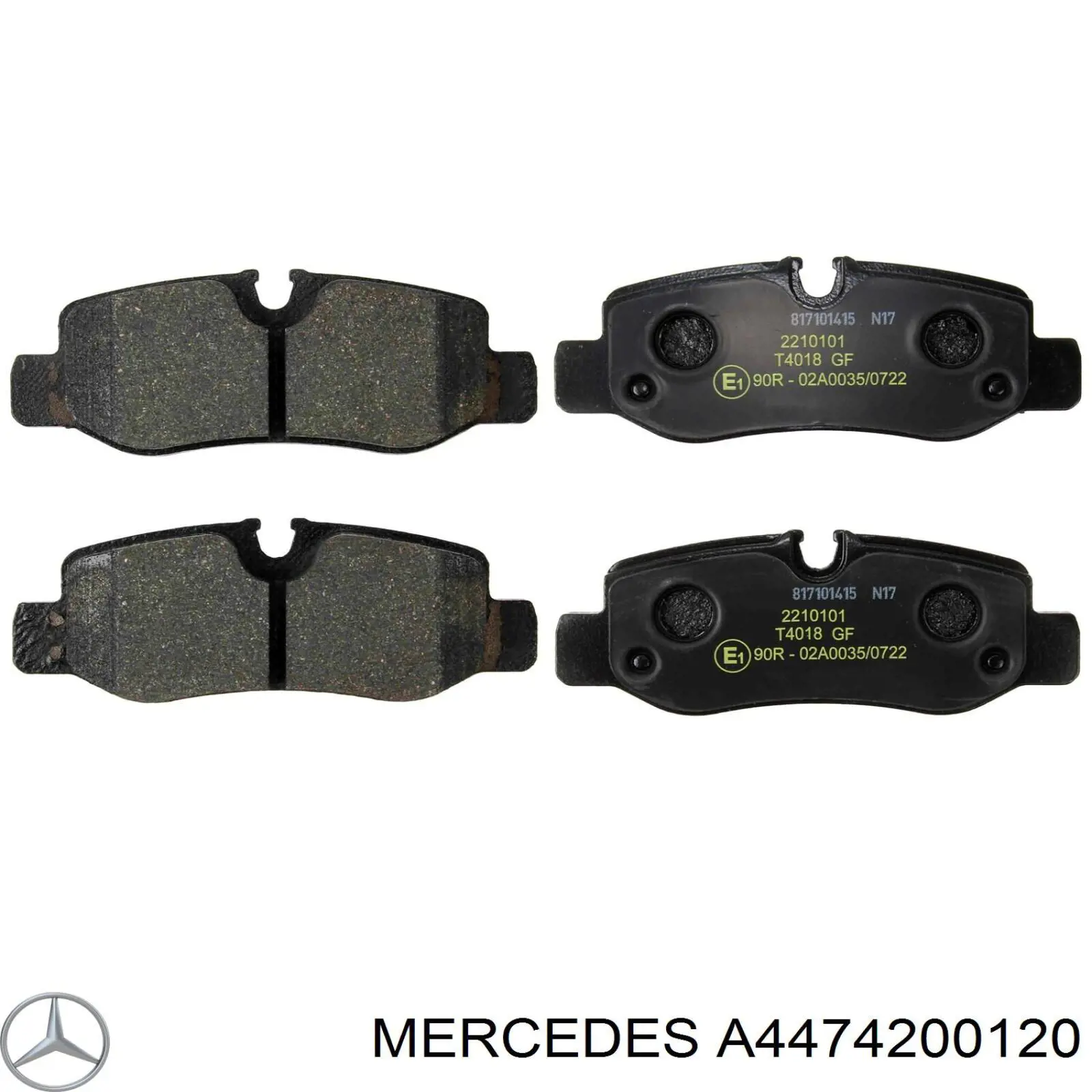 A4474200120 Mercedes колодки гальмові задні, дискові