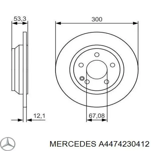 Задні дискові гальма Mercedes A4474230412 ціна, від 46.20 USD