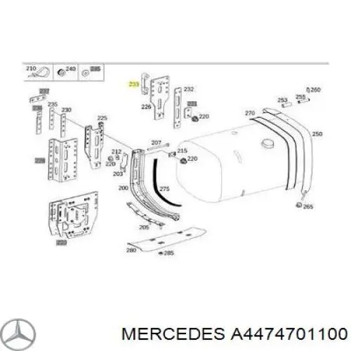 Б/бак Mercedes A4474701100 ціна, від 5.07 USD