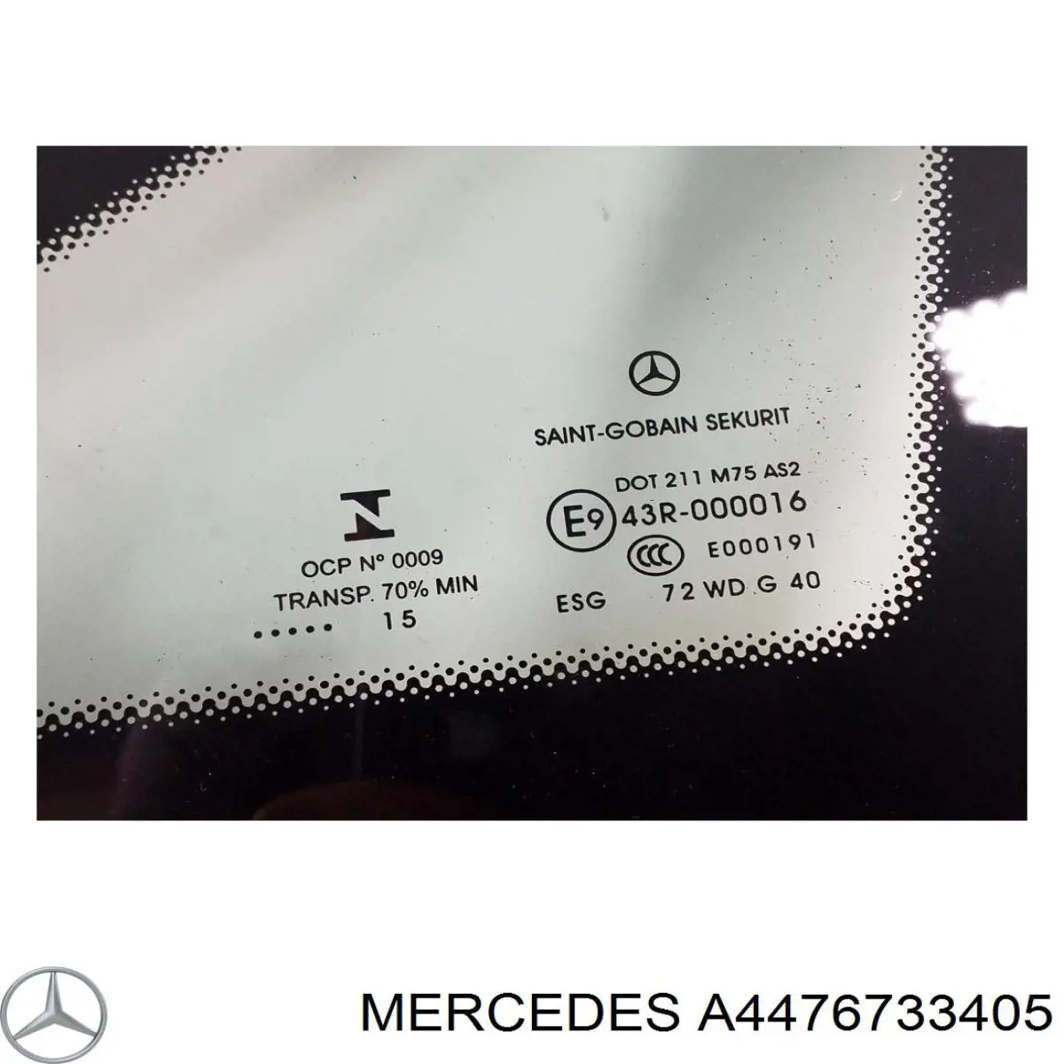 Скло-кватирка двері, передній, лівій A4476733405 Mercedes