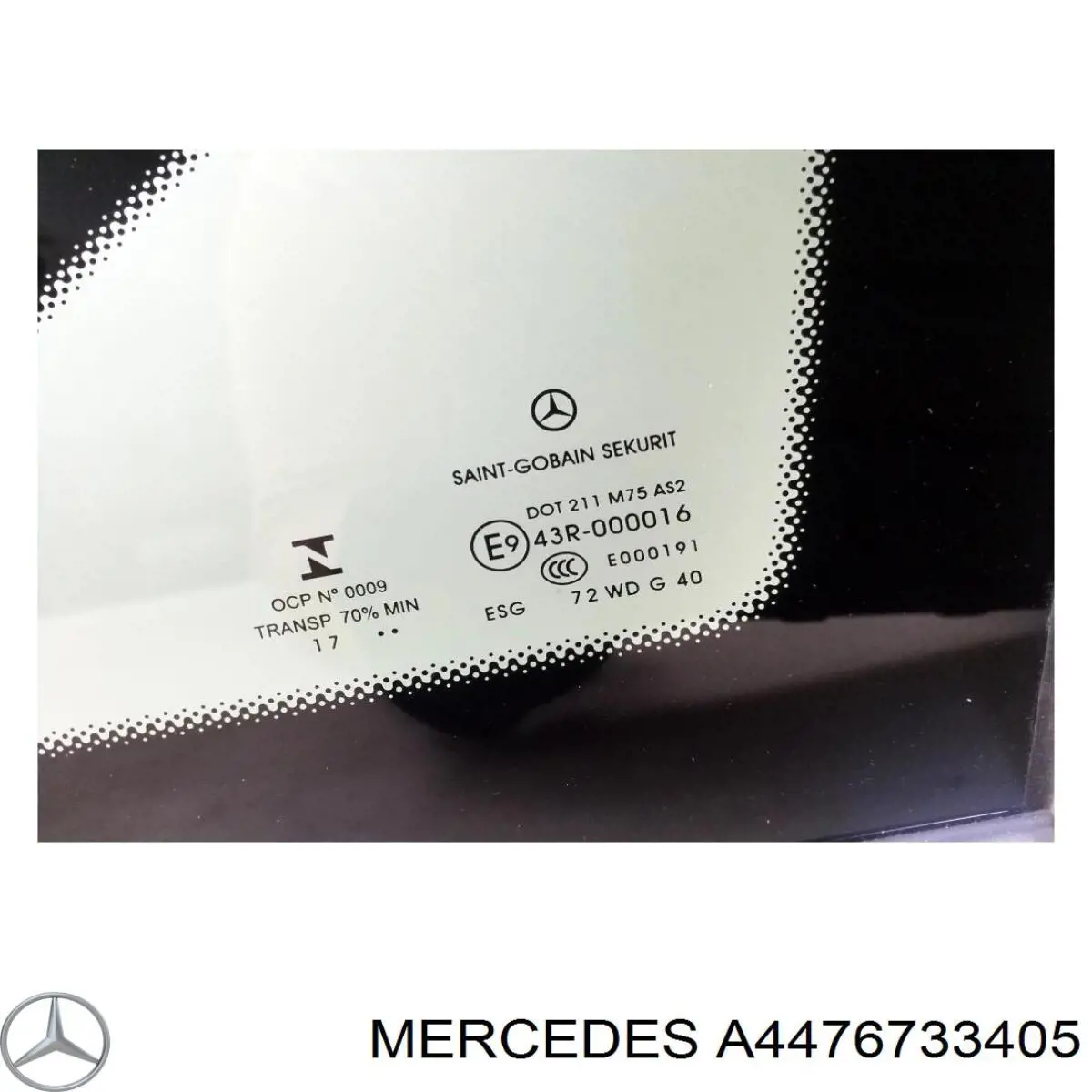 Купити A4476733405 Mercedes Скло-кватирка дверей, передніх, лівих
