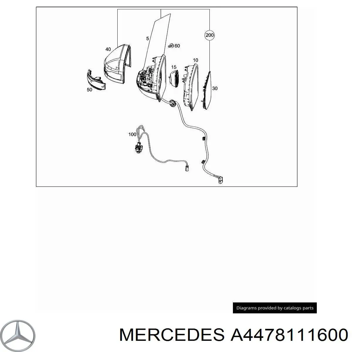 Дзеркальний елемент лівого дзеркала заднього виду Mercedes A4478111600 ціна, від 19.05 USD