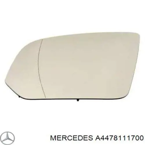 Дзеркальний елемент правого дзеркала заднього виду Mercedes A4478111700 ціна, від 28.22 USD