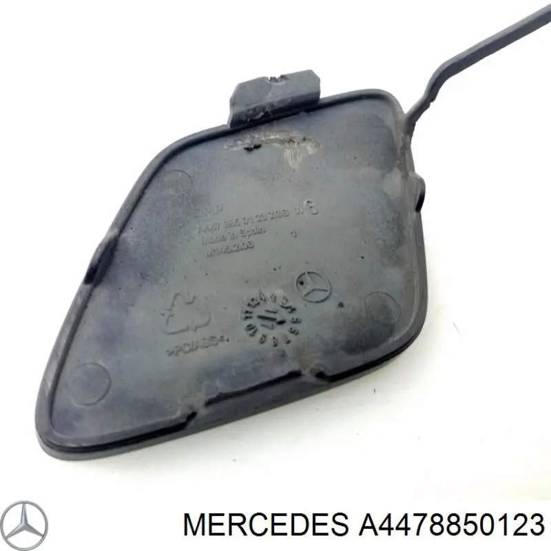 Заглушка бампера буксирувального гака, передня ліва A4478850123 Mercedes