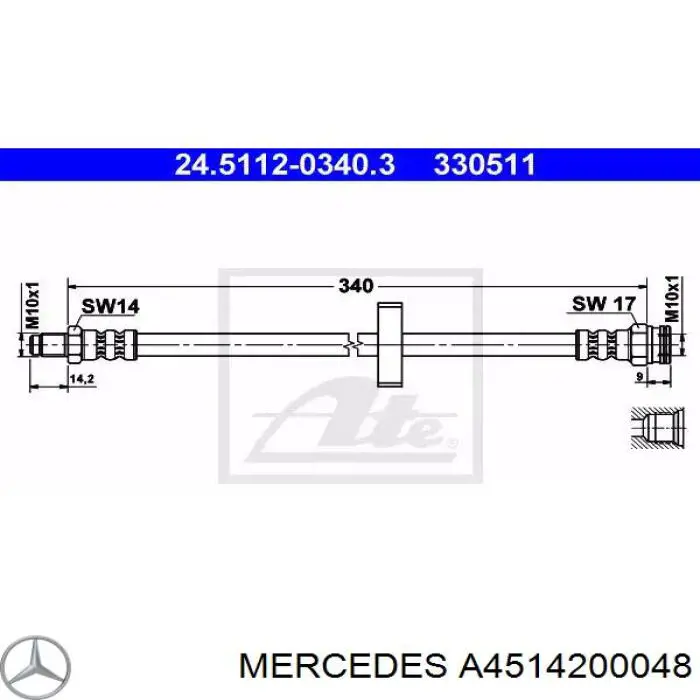 Труба Mercedes A4514200048 ціна, від 6.77 USD
