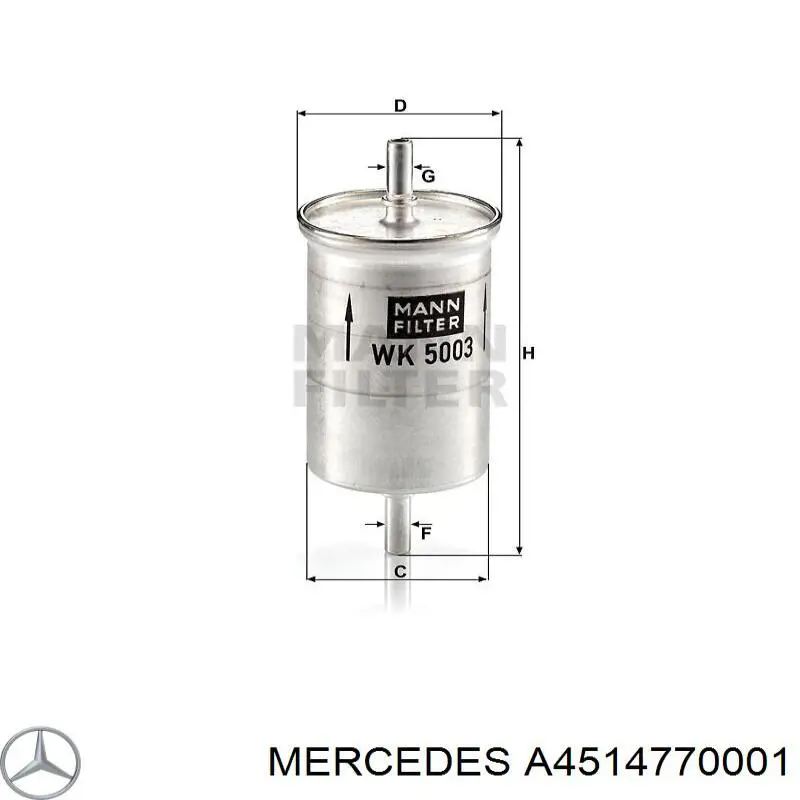 Фільтр тонкого очищення палива Mercedes A4514770001 ціна, від 14.00 USD