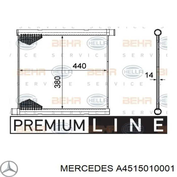 A4515010001 Mercedes Радіатор охолодження двигуна