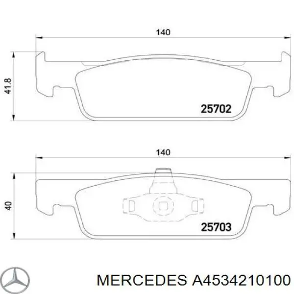 Гальмівні колодки Mercedes A4534210100 ціна, від 16.17 USD