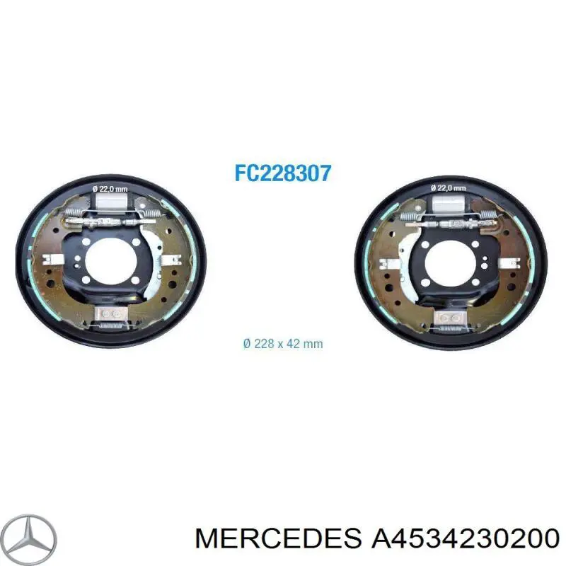 A4534230200 Mercedes Колодки гальмівні задні, барабанні